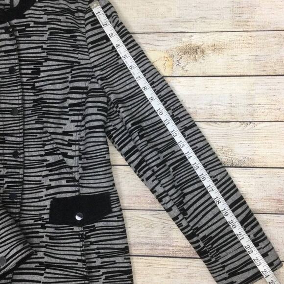 Etcetera Zebra Mock Collar Wool Blend Fleece Lined Long Sleeve 3/4 Coat Size 12 - Picture 12 of 13